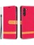 Samsung Galaxy S21 FE/S21 Lite-Red Için Kot Kot Bezi Yüzey Deri Telefon Kapağı Cüzdan Stand Kılıfı (Yurt Dışından) 2