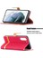 Samsung Galaxy S21 FE/S21 Lite-Red Için Kot Kot Bezi Yüzey Deri Telefon Kapağı Cüzdan Stand Kılıfı (Yurt Dışından) 4