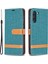 Samsung Galaxy S21 FE/S21 Lite-Green Için Birleştirme Kot Pantolon Yüzey Deri Telefon Kapağı Cüzdan Standı Çantası (Yurt Dışından) 2