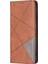 Geometrik Desen Deri Telefon Kasası Kabuk Kartı Tutucu Samsung Galaxy S21 FE/S21 Lite-Brown (Yurt Dışından) 1