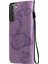 Samsung Galaxy S21 FE/S21 Fan Edition-Purple Için Baskı Kelebek Deri Cüzdan Kabuğu Kılıfı (Yurt Dışından) 4