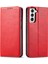 Samsung Galaxy S21 Fe-Red Için Otomatik Emilmiş Folio Stand Tasarım Deri Cüzdan Telefon Kılıfı (Yurt Dışından) 2