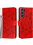 Baskı Kana Mandala Çiçek Deseni Koruyucu Koruyucu Yumuşak Pu Deri Kapak Kılıfı Samsung Galaxy S21 Fe-Red (Yurt Dışından) 2
