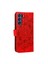 Baskı Kana Mandala Çiçek Deseni Koruyucu Koruyucu Yumuşak Pu Deri Kapak Kılıfı Samsung Galaxy S21 Fe-Red (Yurt Dışından) 4