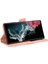 Çoklu Kart Yuvası Pu Deri+Tpu 360 Derece Samsung Galaxy S22 Ultra 5g-Pink Için Stand Nakit Cepli Telefon Kapağı (Yurt Dışından) 5