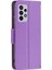 Samsung Galaxy A33 Için 5g Litchi Doku Pu Deri Deri Telefon Kılıfı Cüzdan Düz Renk Anti-Fall Telefon Kapağı Strap-Purple ile (Yurt Dışından) 3