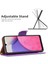 Samsung Galaxy A33 Için 5g Litchi Doku Pu Deri Deri Telefon Kılıfı Cüzdan Düz Renk Anti-Fall Telefon Kapağı Strap-Purple ile (Yurt Dışından) 5