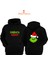 Grinch Baskılı 3 Iplik Unisex Siyah Kapişonlu Sweatshirt 1