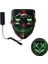 X11032F Yeşil LED Neon Işık Maskeleri Aydınlık Cadılar Bayramı Karnaval Partisi Korkunç Korku Sahne Dekorasyon Cosplay Kostüm Malzemeleri Karanlıkta Glow (Yurt Dışından) 1