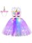 Mavi L (5-6 T) LED Parlayan Işık Çocuk Kız Tek Boynuzlu At Elbiseler Tutu Prenses Elbise Unicorn Doğum Günü Partisi Dans Mini Etek Kostüm Cosplay Dekor (Yurt Dışından) 2