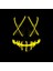 Sarı LED Maske Cadılar Bayramı Maskara Parlayan Maskeler Neon Parti Masquerade Maska Carnaval Beyaz Horor Mascarillas Işık Korku Maskesi Maski (Yurt Dışından) 1