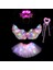4 Adet Set 18 2-8 Yaş Çocuklar Için Melek Cosplay Işık Tutu Etek Hairband Glow Tüy Kanat Doğum Günü LED Parti Kostüm Topu Etek Cadılar Bayramı Noel Paskalya (Yurt Dışından) 3