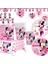 49 Adet 1 Adet Minnie Mouse Fotoğraf Backdrop Minnie Doğum Günü Arka Plan Prenses Kız Pembe Dekorasyon Bebek Duş Parti Malzemeleri (Yurt Dışından) 2