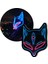 Mavi LED Parlayan Maske - Dokuz Kuyruklu Tilki/tenko/sky Fox/kitsune/japon Tilki Tasarımı - Edm, Rave, Maskeli Balo, Müzik Festivali (Mavi) (Yurt Dışından) 4