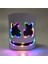 Mor Dj Müzik Festivali Cadılar Bayramı Maskesi Sahne Tam Kafa Maskesi Cadılar Bayramı Kostümleri Yanıp Sönen Stil Glow Marshmello LED Maske ile Cosplay (Yurt Dışından) 3