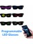 Uygulama Kontrolü Kırmızı App Bluetooth Parti Sihirli Flaş Raves LED Gözlük Çoklu Dil Programlanabilir Metin Animasyon Işıklı Gözlük USB Şarjı (Yurt Dışından) 2