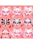Pembe Yapraklı Tilki Yeni Anime Tilkiler Maskesi Japon Cosplay Rave El-Boyalı Karikatür Şeytan Avcısı Yarım Yüz Kedi Maskeleri Masquerade Festivali Parti Sahne (Yurt Dışından) 2