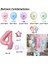 Set 4 63 Adet Acıbadem Kurabiyesi Lateks Balonlar Şeker Pembe Balon Seti 1 2 3 4 5 6 7 8 9 Doğum Günü Partisi Süslemeleri Çocuklar Bebek Duş Kız Unicorn (Yurt Dışından) 1