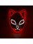 Kırmızı Beyaz Kedi Cadılar Bayramı Maskesi Sevimli Kedi Tilki Vendetta El Tel Maske Parlayan Dans Karnaval Parti Maskeleri Için Yanıp Sönen Cosplay LED Neon Kostüm Maskesi (Yurt Dışından) 1