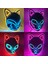 02 Parti LED Maske Parlayan Kedi Yüz Iblis Avcısı Soğuk Işık Tilki Maskesi Kadınlar Için Masquerade Cosplay Sahne Bar Perili Ev Dekor (Yurt Dışından) 5