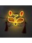 19 Sarı Aydınlık Japon Neon Işık Tilki Maskesi Anime Cosplay Parti Maskesi Gece Kulübü Için Karanlıkta Yanıp Sönen Kitsune Maskesi (Yurt Dışından) 1