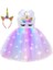 Beyaz LED L (5-6t) LED Parlayan Işık Unicorn Tutu Elbiseler Çocuklar Unicorn Doğum Günü Partisi Kızlar Dans Mini Etek Kostüm Cosplay Dekor Prenses Elbise (Yurt Dışından) 1