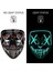 Buz Mavisi Korkunç Cadılar Bayramı Maskesi Cosplay Light Up Tasfiye Cadılar Bayramı Masquerade Partisi Çocuklar Erkekler Kadınlar Için LED Yüz Maskeleri Karanlıkta Parlayan Maske (Yurt Dışından) 4