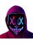 3 Buz Pembe Cadılar Bayramı Maskesi LED Işık Neon LED Tasfiye Korkunç Maske Festivali Cosplay Cadılar Bayramı Kostüm Masquerade Partileri Karnaval Hediye 2023 (Yurt Dışından) 2