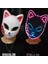 Hiçbir Işık Kırmızı LED Parlayan Kedi Yüz Maskesi Kadınlar Için Iblis Avcısı Soğuk Işık Tilki Maskesi Masquerade Cosplay Sahne Bar Perili Ev Parti Dekoru (Yurt Dışından) 5
