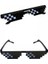 Gösterildiği Gibi 1 Parça Thug Life Mozaik Gözlük Güneş Gözlüğü Erkek Kadın 8 Bit Kodlama Piksel Trendy Serin Süper Parti Komik Vintage Shades Gözlük (Yurt Dışından) 2