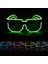 Neon Yeşili A Anahtar Kutusu El Tel 8 Bit Gözlük Yanıp Sönen LED Gözlük Parlayan Parti Malzemeleri Aydınlık Gözlük Parlak Işık Festivali Parti Glow Güneş Gözlüğü (Yurt Dışından) 2