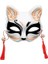 Stil 9 Yarım Yüz Maskesi El-Boyalı Japon Sakura Püsküller Tilki Maskesi Masquerade Cadılar Bayramı Hayvan Kabuki Kitsune Topu Maskeleri Cosplay Sahne (Yurt Dışından) 1