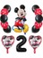 Set4-2 14 Adet/grup Mikcey Minnie Mouse Balonlar Kırmızı Minnie Doğum Günü Partisi Süslemeleri Bebek Duş 32 Inç Numarası Balon Puantiyeli Globos (Yurt Dışından) 2