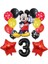 Set4-2 14 Adet/grup Mikcey Minnie Mouse Balonlar Kırmızı Minnie Doğum Günü Partisi Süslemeleri Bebek Duş 32 Inç Numarası Balon Puantiyeli Globos (Yurt Dışından) 5