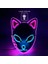 Açık Pembe Mavi LED Parlayan Kedi Yüz Maskesi Kadınlar Için Iblis Avcısı Soğuk Işık Tilki Maskesi Masquerade Cosplay Sahne Bar Perili Ev Parti Dekoru (Yurt Dışından) 1