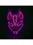 Pembe Cadılar Bayramı Tilki Maskesi Cosplay Parti LED Glow Maske Japon Anime Tilki Maskesi Renkli Neon Işık El Maskesi Karanlıkta Glow Kulübü Sahne (Yurt Dışından) 1
