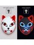 Sarı Cadılar Bayramı LED Parlayan Kedi Yüz Maskesi Kadınlar Için Iblis Avcısı Soğuk Işık Tilki Maskesi Masquerade Cosplay Sahne Bar Perili Ev Dekor (Yurt Dışından) 5
