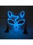 02 Mavi Cadılar Bayramı 10 Renk LED Neon El Tel Maske Cosplay Aydınlık Tilki Maskesi Dans Parti Elbise Aksesuarları (Yurt Dışından) 1
