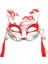 18 Yarım Yüz Maskesi El-Boyalı Japon Sakura Püsküller Tilki Maskesi Masquerade Cadılar Bayramı Hayvan Kabuki Kitsune Topu Maskeleri Cosplay Sahne (Yurt Dışından) 4