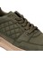 17002 Hakiki Deri Erkek Sneaker Ayakkabı Haki 2