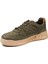 17002 Hakiki Deri Erkek Sneaker Ayakkabı Haki 3
