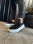 Bağcık Detaylı Triko Tasarımlı Ortopedik Yüksek Taban Siyah (Beyaz ) Erkek Günlük Sneaker Ayakkabı 1