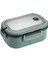 1200ML Bento Box Öğle Yemeği Kabı 2 Katlı 3 Bölmeli Mühürlü Hafif Yeşil (Yurt Dışından) 1