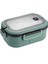 1200ML Bento Box Öğle Yemeği Kabı 2 Katlı 3 Bölmeli Mühürlü Hafif Yeşil (Yurt Dışından) 2