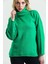 Yeşil Yumoş Oversize Balıkçı Yaka Triko Kazak 24309 2