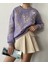Lila Nakışlı Kısa Sweatshirt 26071 3