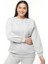 Kadın Büyük Beden Basıc Şardonlu Gri Sweatshirt 1