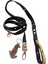 Köpek gezdirme tasması kolon deri siyah zımbalı küçük ve orta ırk genişlik:2cm uzunluk:125cm dog leash B5-11 2