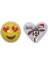 Kalp Emoji Beyaz Geyik Cep Sobası,el Isıtıcı,2 Adet Sıcak Su Torbası Pvc 9cm 2
