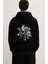 Rose Ön ve Arka Baskılı Özel Tasarım Unisex Siyah Baskılı 3 Ip Kapüşonlu Sweatshirt Hoodie 4